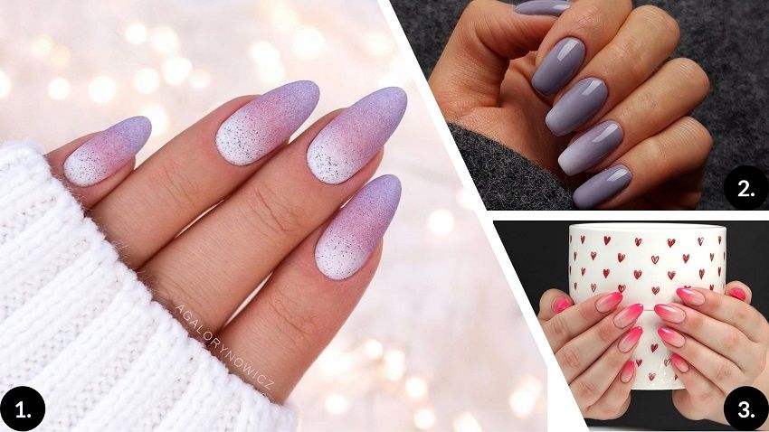 winter ombre gel nails